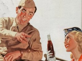 Cartel histórico de la popular bebida norteamericana Dr Pepper.